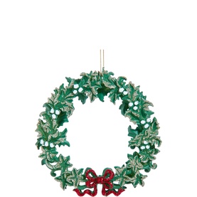 Mistletoe Wreath Tree Decoration 5.4in