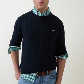 Shield Cable Knit Sweater