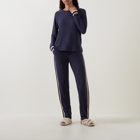 Alison Contrast-Knit Two-Piece Pyjama Set