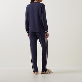 Alison Contrast-Knit Two-Piece Pyjama Set