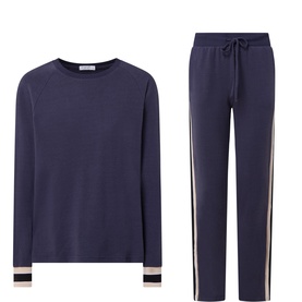 Alison Contrast-Knit Two-Piece Pyjama Set