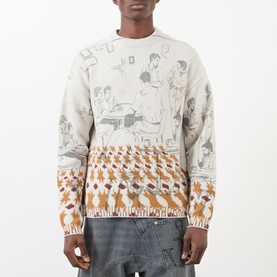Caf&eacute; Scene Printed Sweater