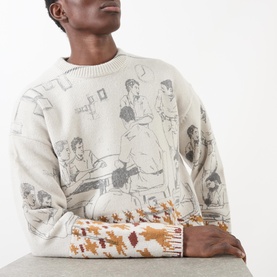 Caf&eacute; Scene Printed Sweater