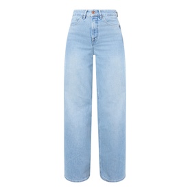 Salsa Faith High-Rise Wide Leg Jeans in light blue with zip-fly, button fastening, belt loops, five-pocket design and faded detailing