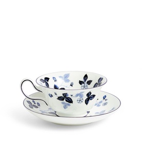 Wild Strawberry Inky Blue Teacup & Saucer Set