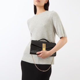 The Vancouver Croc-Embossed Leather Clutch