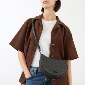 MK Logo Small Saddle Shoulder Bag