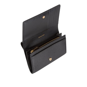 Logo Leather Flap Wallet