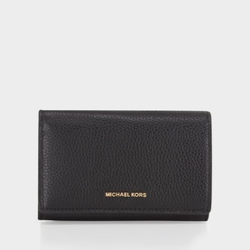 Logo Leather Flap Wallet