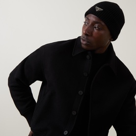 Triangle Logo Ribbed Beanie Hat
