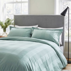 Serra Stripe Duvet Set Celadon