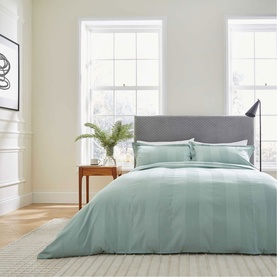 Serra Stripe Duvet Set Celadon