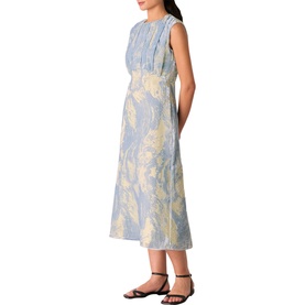 Devore Swirl Velvet Midi Dress