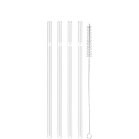 Straight Glass Straws, Set of Four