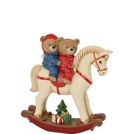Bears On Rocking Horse Christmas Ornament