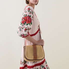 Nouveau Straw Saddle Bag