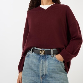 Anagram Logo Reversible Leather Belt