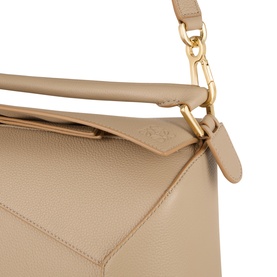 Puzzle Edge Small Grained Leather Crossbody Bag