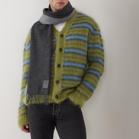 Anagram Logo Two-Tone Fringe Scarf