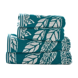 Mixed Leaves Towel Teal