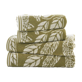 Mixed Leaves Towel Green