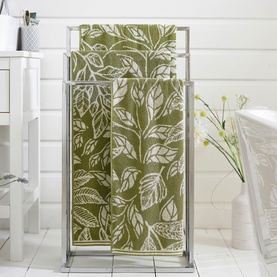 Mixed Leaves Towel Green