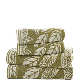 Mixed Leaves Towel Green