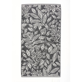 Mixed Leaves Towel Grey
