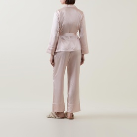 Emerald Tie-Fastening Silk Pyjama Set