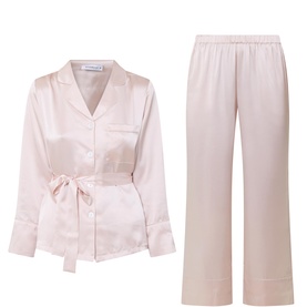 Emerald Tie-Fastening Silk Pyjama Set