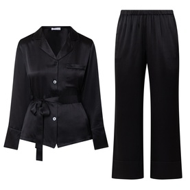 Emerald Tie-Fastening Silk Pyjama Set