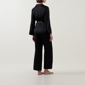 Emerald Tie-Fastening Silk Pyjama Set
