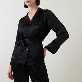 Emerald Tie-Fastening Silk Pyjama Set