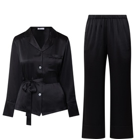 Emerald Tie-Fastening Silk Pyjama Set