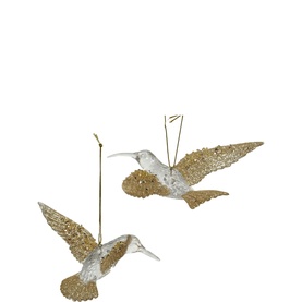 Glitter Hummingbird Tree Decoration 14cm