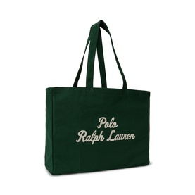 Embroidered Script Logo Canvas Tote Bag