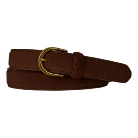 Round Buckle Suede Belt