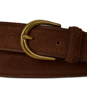 Round Buckle Suede Belt