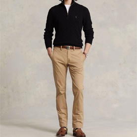 Polo Player Logo Cable Knit Sweater