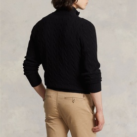 Polo Player Logo Cable Knit Sweater