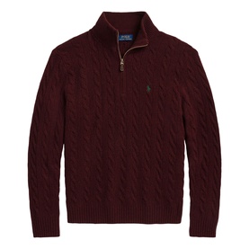 Polo Player Logo Cable Knit Sweater
