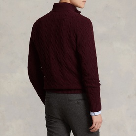 Polo Player Logo Cable Knit Sweater
