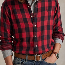 Logo Plaid Double-Faced Shirt