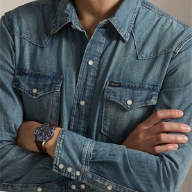 Logo Denim Western Shirt