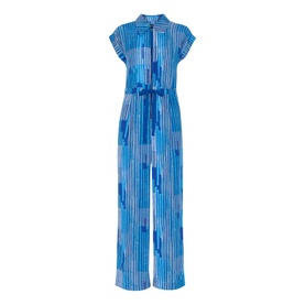 Stripe Drawstring Pocket Jumpsuit