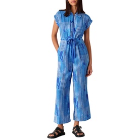 Stripe Drawstring Pocket Jumpsuit