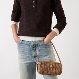 Matelass&eacute; Nappa Leather Pouch Bag
