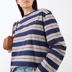Striped Long Sleeve Logo T-Shirt