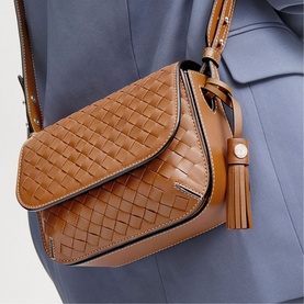 Ella Leather Weave Crossbody Bag