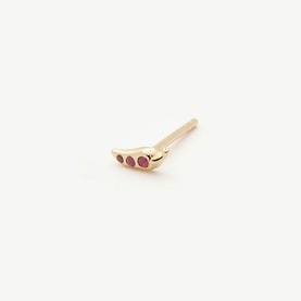 Fine Ruby Chilli Single Stud Earring
